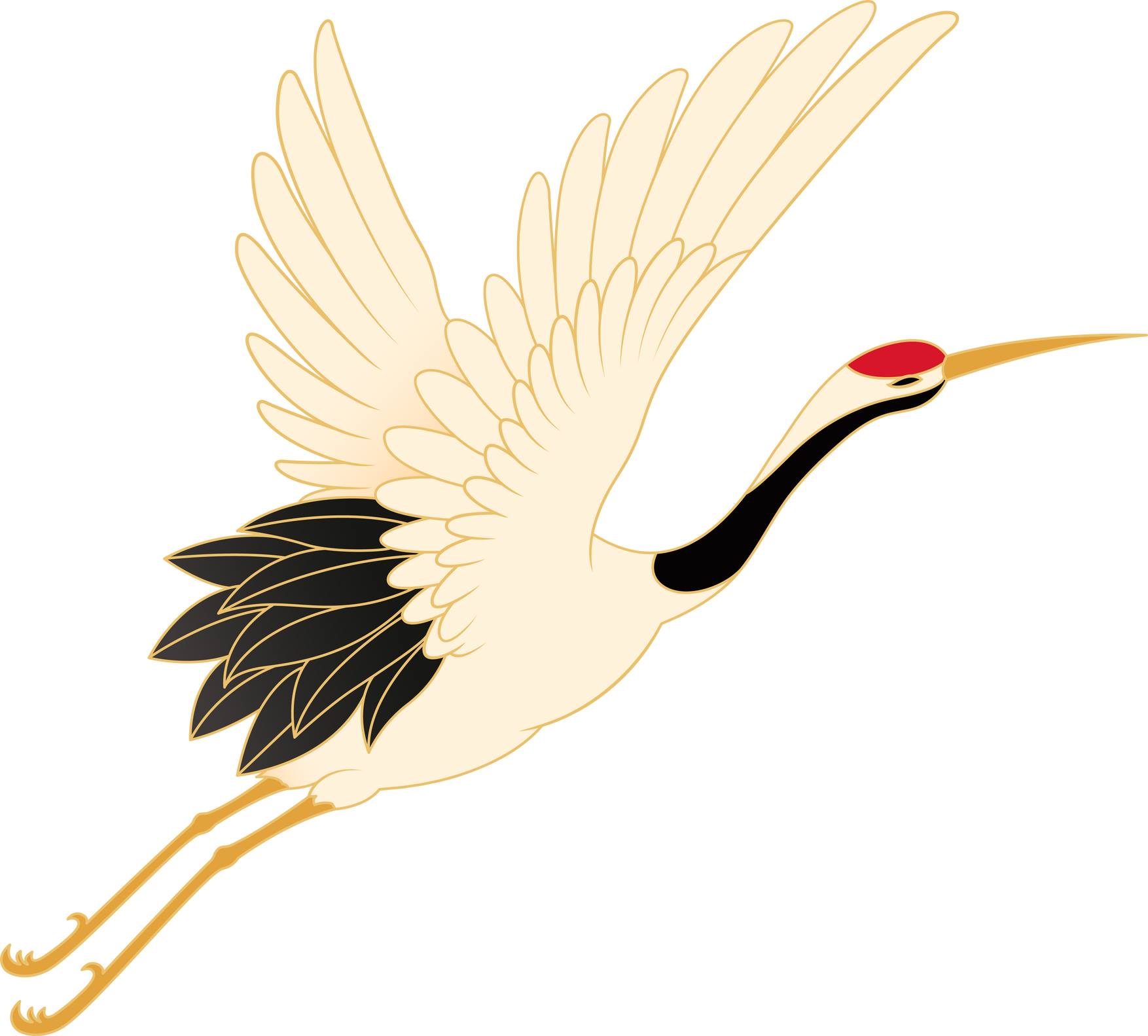 Flying Crane Bird Illustration